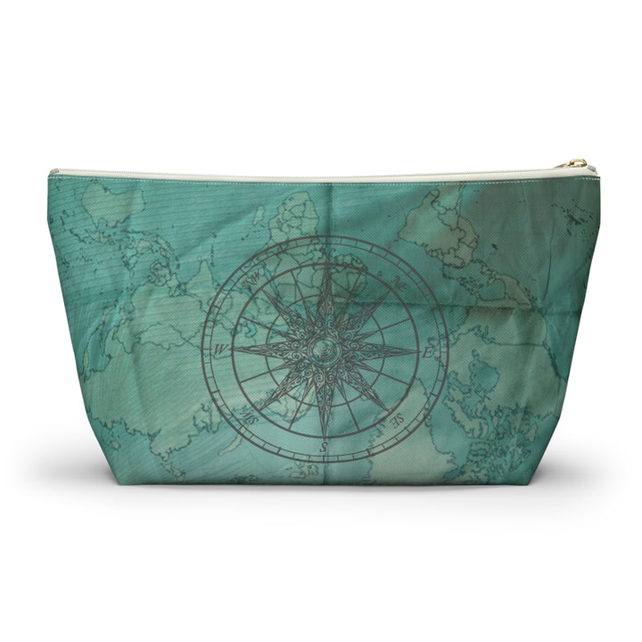 Seafoam Compass Accessory Pouch w T-bottom