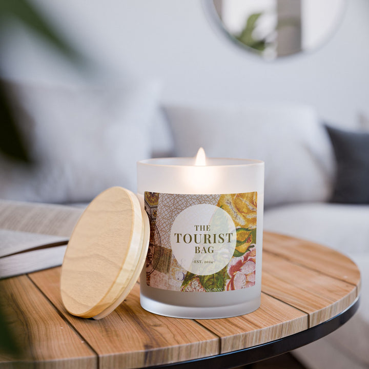 Vintage Floral – Frosted Glass Candle 11oz- Lavendar