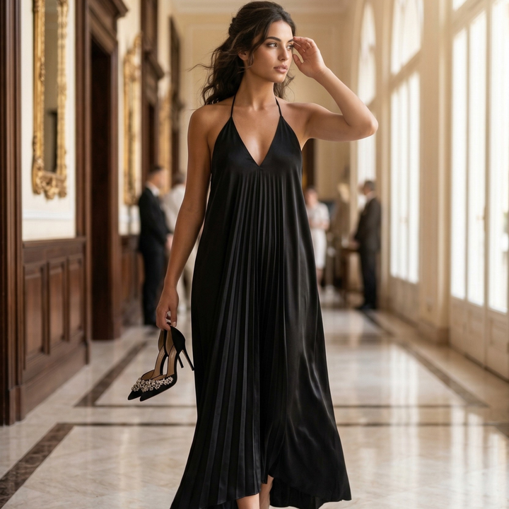 Midnight Union Halter Mrs est 2024 - Satin Backless Dress