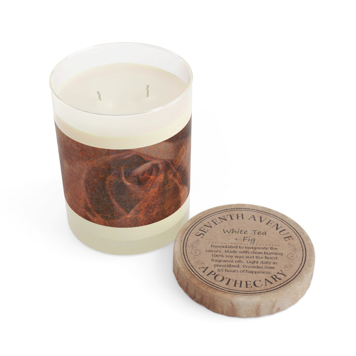 Rose Gold Vows, White Tea and Fig Scented Candle (Full Glass, 11oz)
