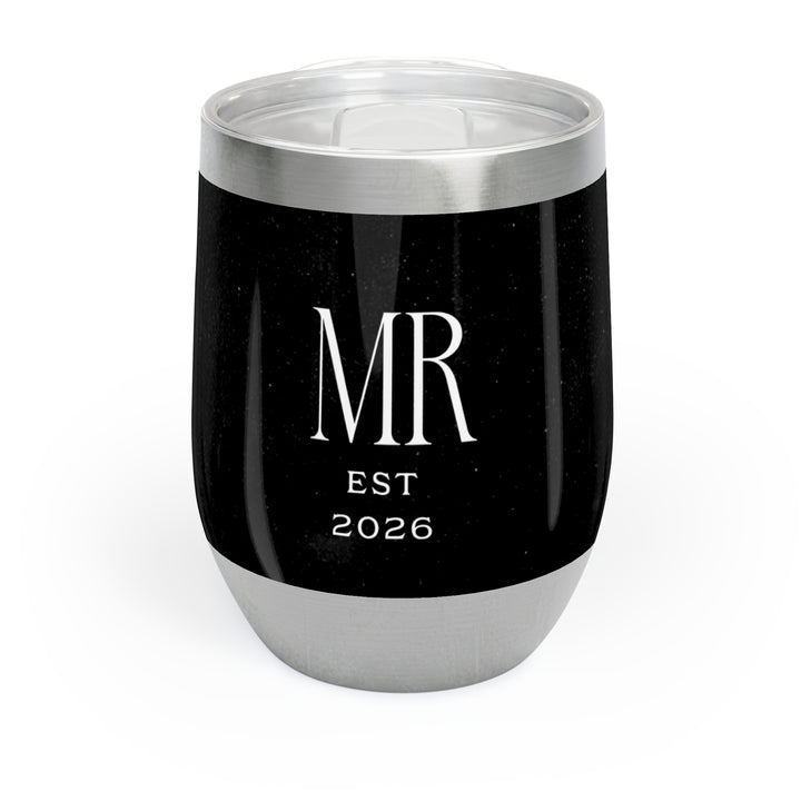 Midnight Union Wine Tumbler  —  Mr Est 2026 Groom Gift, Wedding Toast Cup, Honeymoon Drinkware