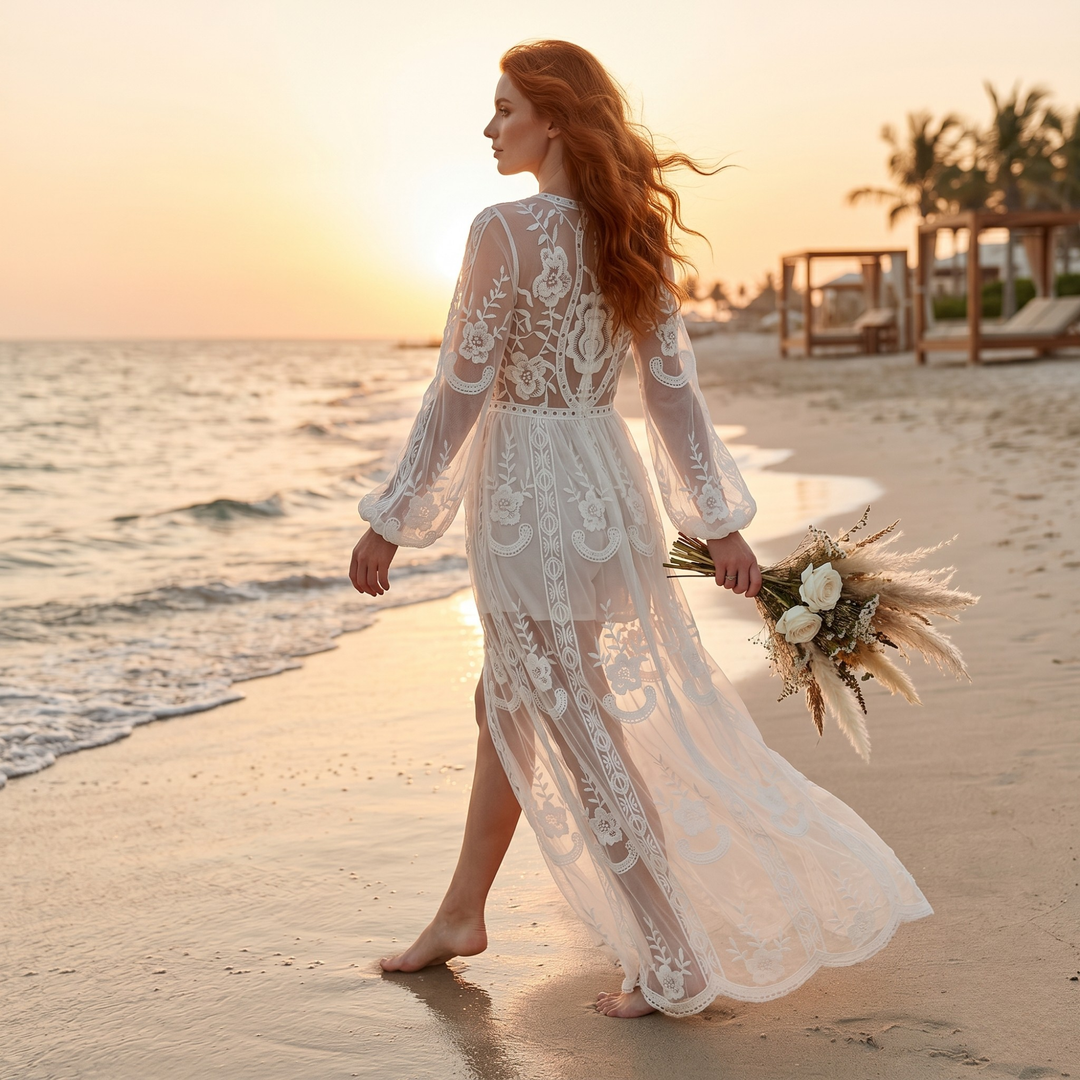 Pearl Union Coastal Mirage Embroidered Coastal Bridal Gown