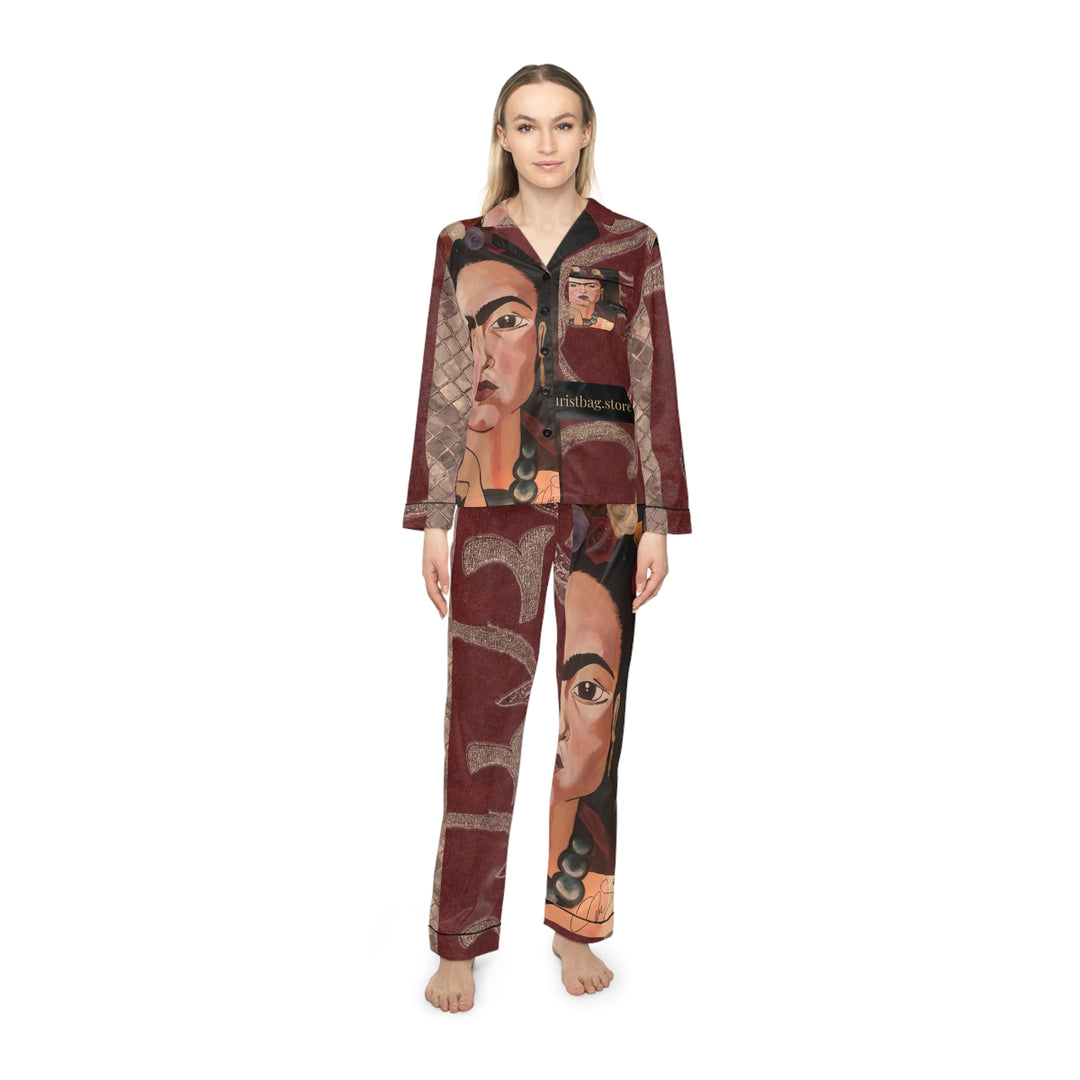 Frida by Aura – Vintage Ember Women’s Satin Pajama Set product image from The Tourist Bag