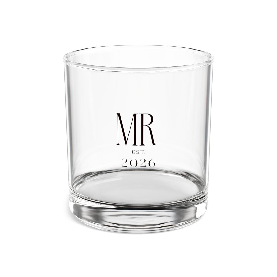 Midnight Union Rocks Glass  —  Mr Est 2026 Groom Whiskey Glass