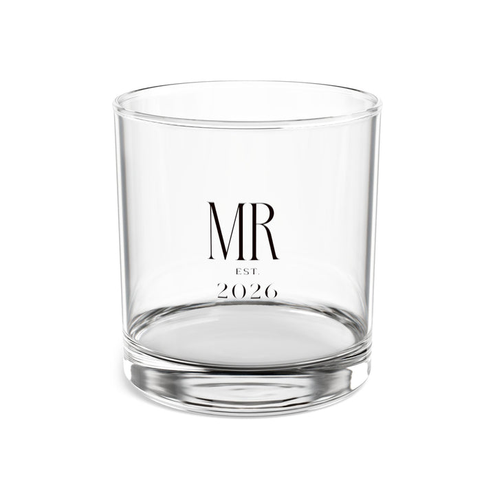 Midnight Union Rocks Glass  —  Mr Est 2026 Groom Whiskey Glass