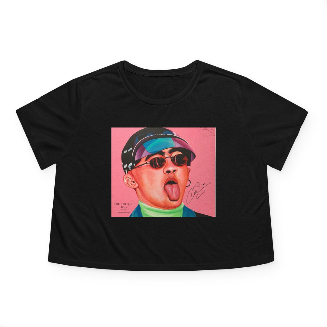 Signature Portrait Women's Flowy Cropped Tee (Inspired by BadBunny)