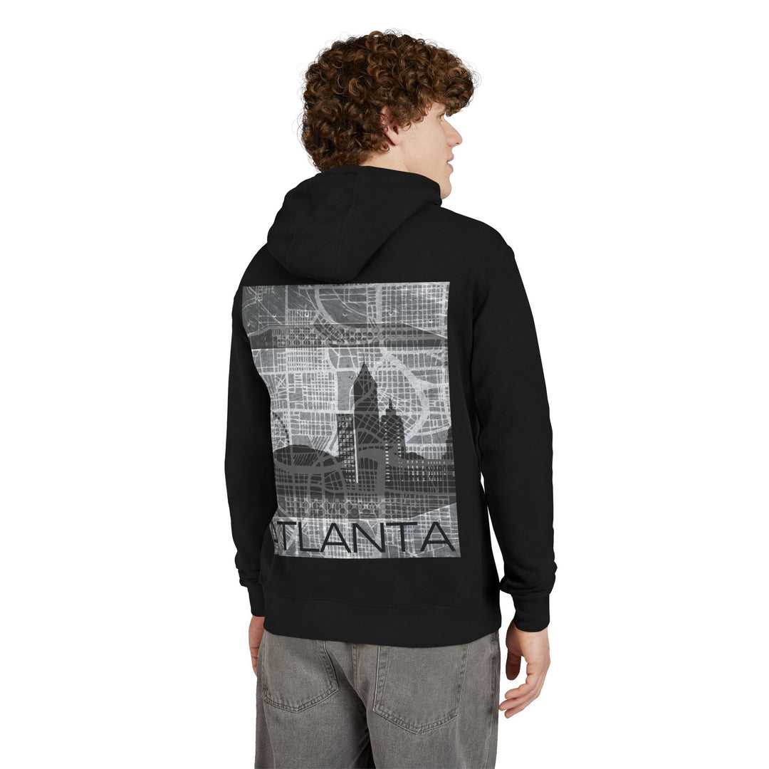 Atlanta Series, Blueprint Cityscape - Unisex French Terry Hoodie product image from The Tourist Bag