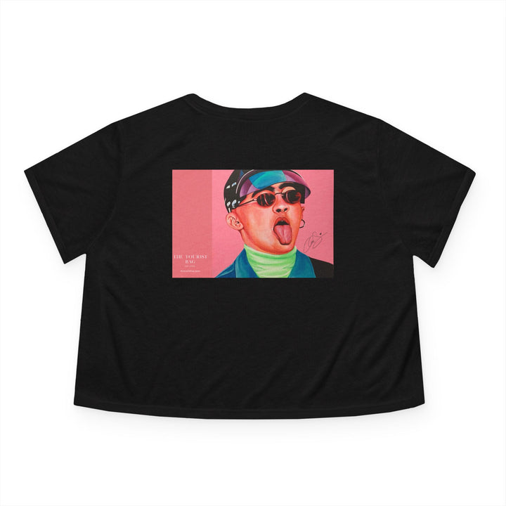 Signature Portrait Women's Flowy Cropped Tee (Inspired by Bad*Bunny)