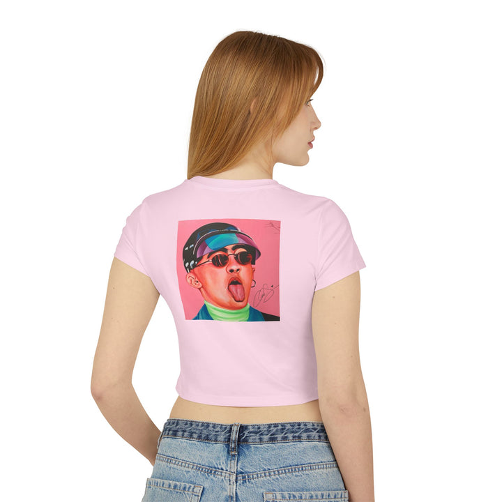 Signature Portrait Women's Baby Tee (Inspired by Bad*Bunny)
