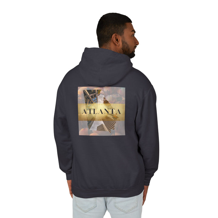 Atlanta Series- Urban Gold, Unisex Lightweight Hooded Sweatshirt (Black)