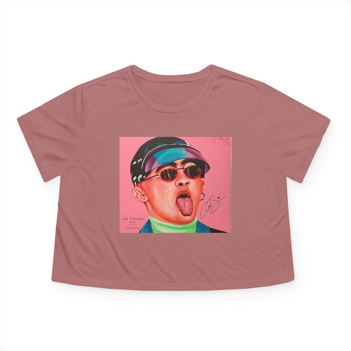 Signature Portrait Women's Flowy Cropped Tee (Inspired by BadBunny)