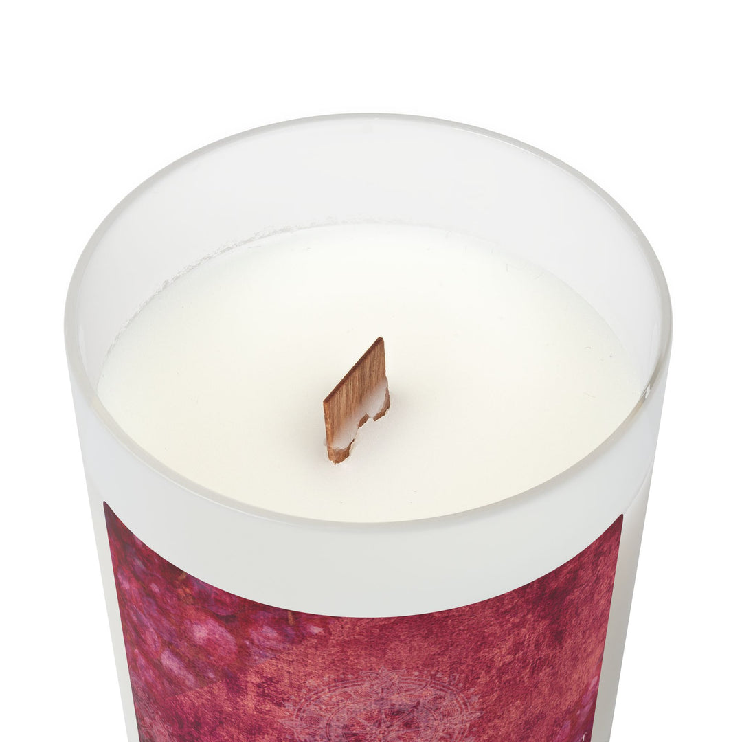 Rosé Glow – Frosted Glass Candle 11oz (Vanilla)