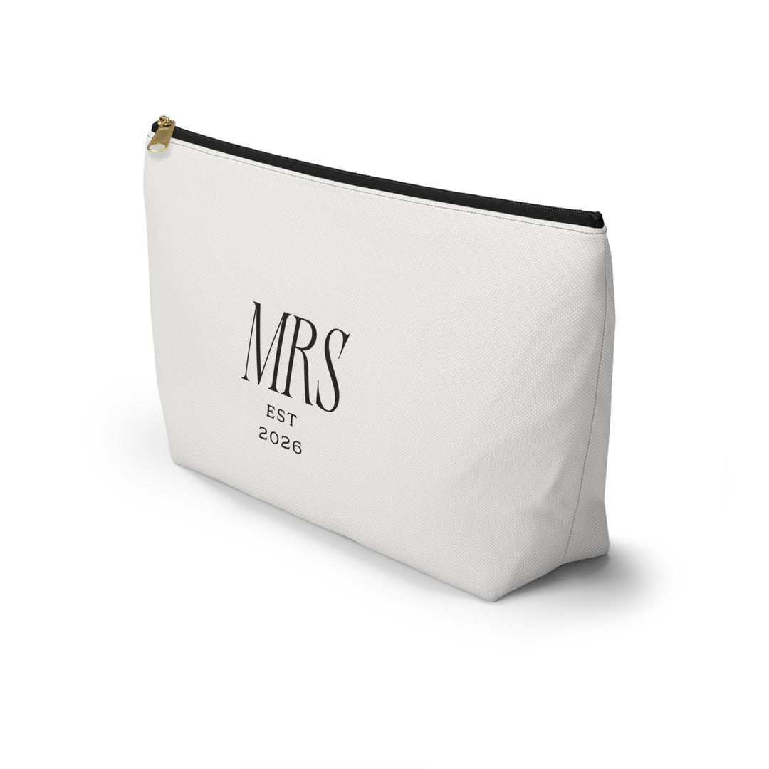 Pearl Union Bridal Cosmetic Pouch  —  Mrs Est. 2026 Travel Makeup & Accessory Bag