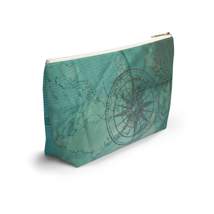 Seafoam Compass Accessory Pouch w T-bottom