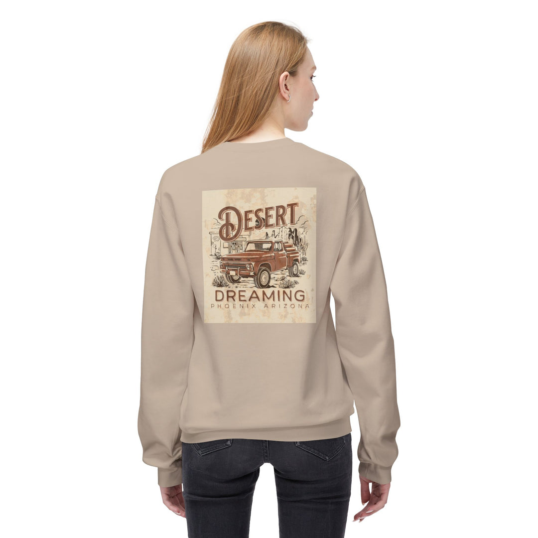 Desert Dreaming – Phoenix Edition — Unisex Midweight Softstyle Fleece Crewneck Sweatshirt (Sand)