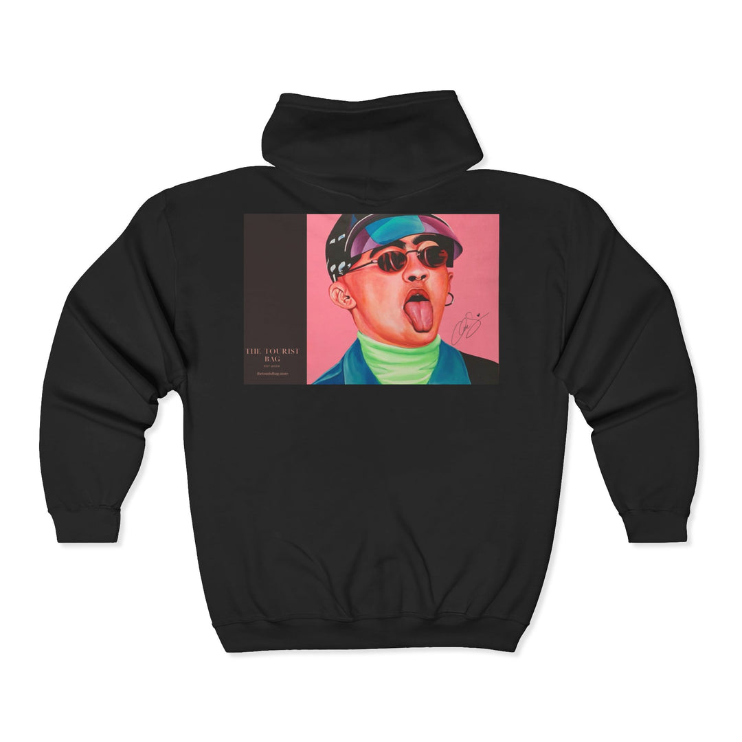Signature Portait Unisex Heavy Blend™ Full Zip Hooded Sweatshirt (Inspired by Bad*Bunny)