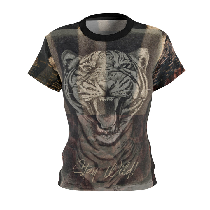 Velvet Wild Tiger Women’s Cut & Sew Tee – Stay Wild Art