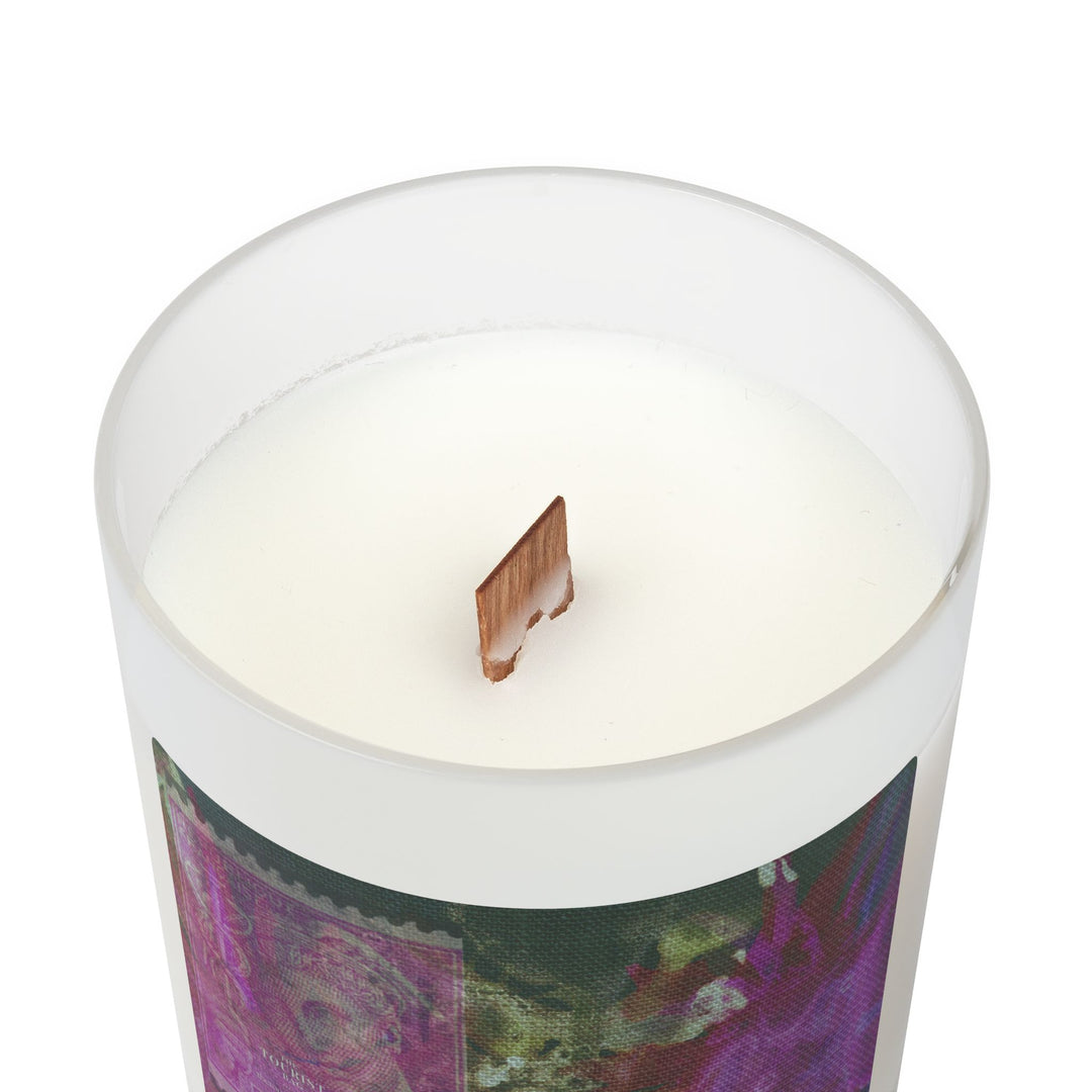 Stamped Syrah – Frosted Glass Candle 11oz (Lavender)