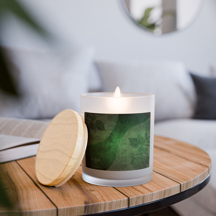 Verdant Vine – Frosted Glass Candle 11oz (Oakmoss and Amber)