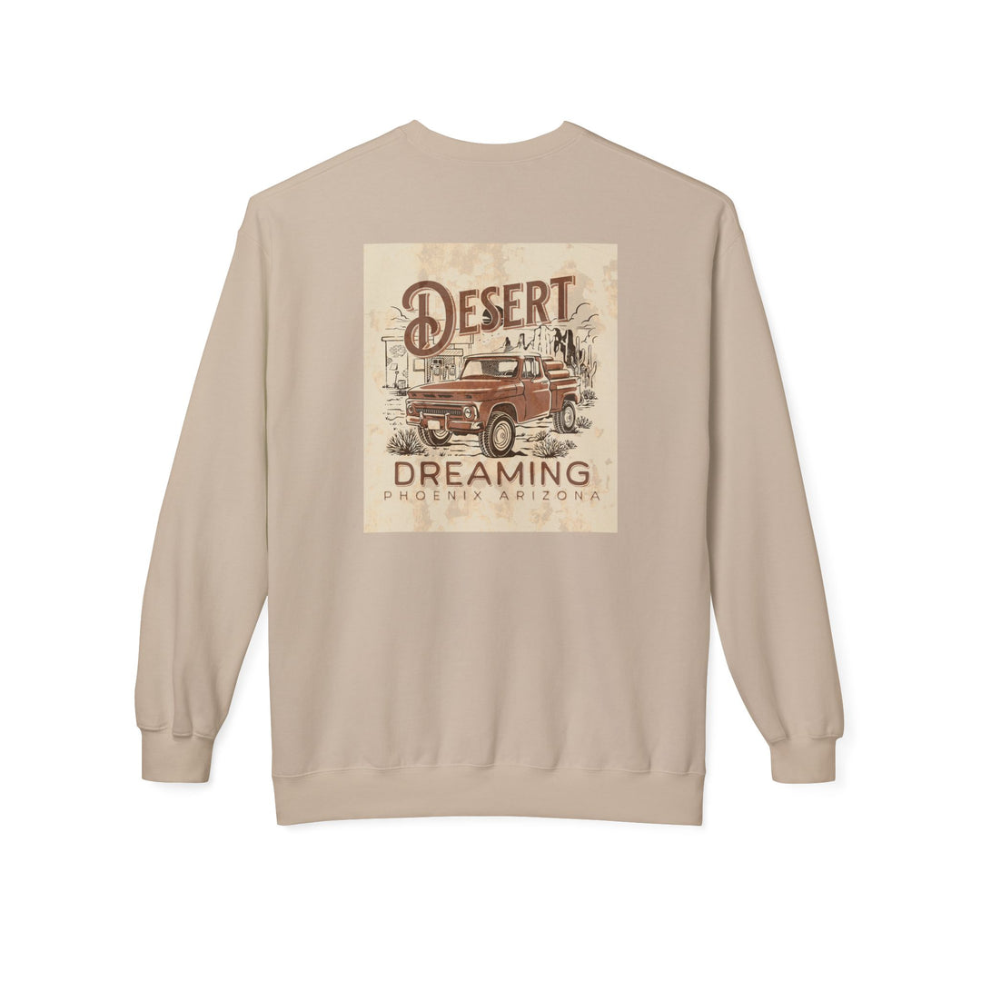 Desert Dreaming – Phoenix Edition — Unisex Midweight Softstyle Fleece Crewneck Sweatshirt (Sand)