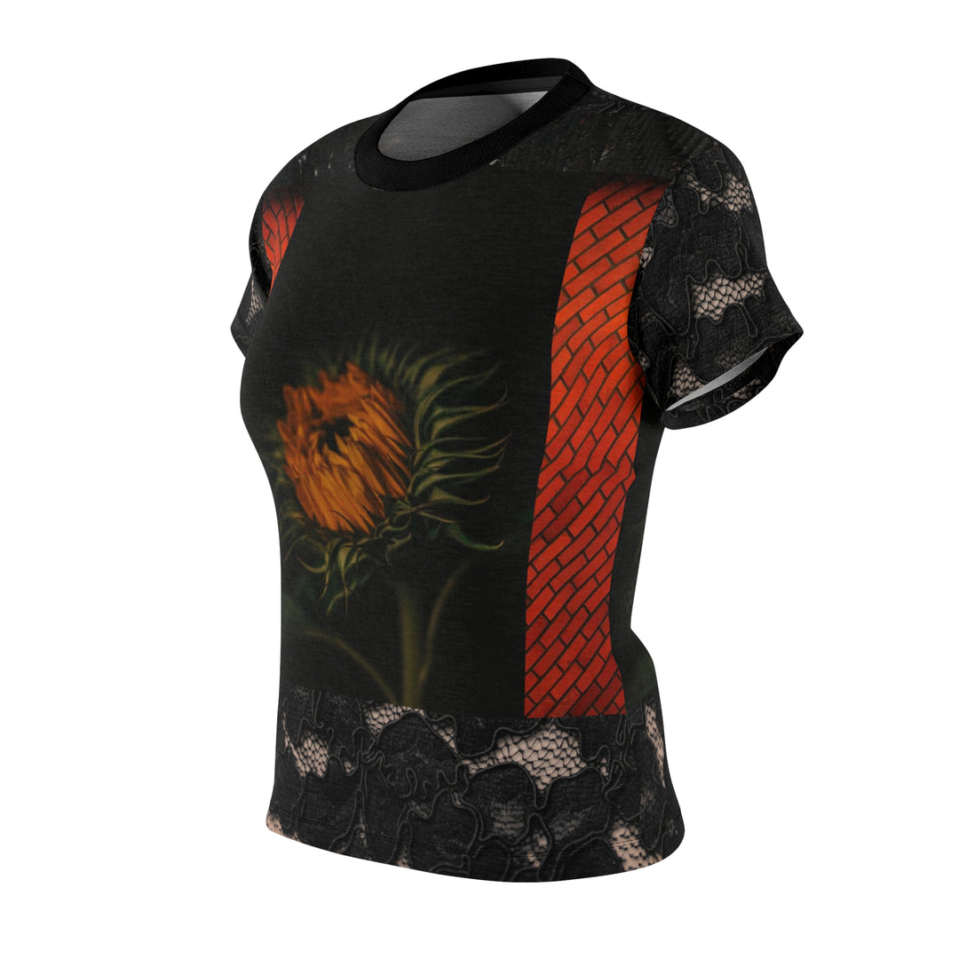 Sunlit Wild Sunflower Women’s Cut & Sew Tee – Nature Adventure Art