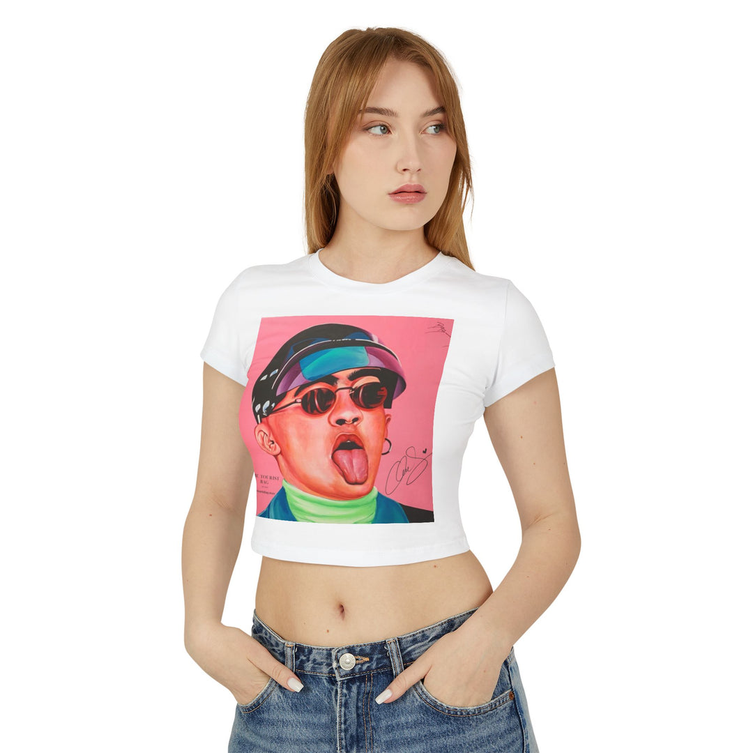 Signature Portrait Women's Baby Tee (Inspired by BadBunny)