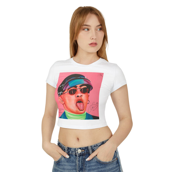 Signature Portrait Women's Baby Tee (Inspired by BadBunny)