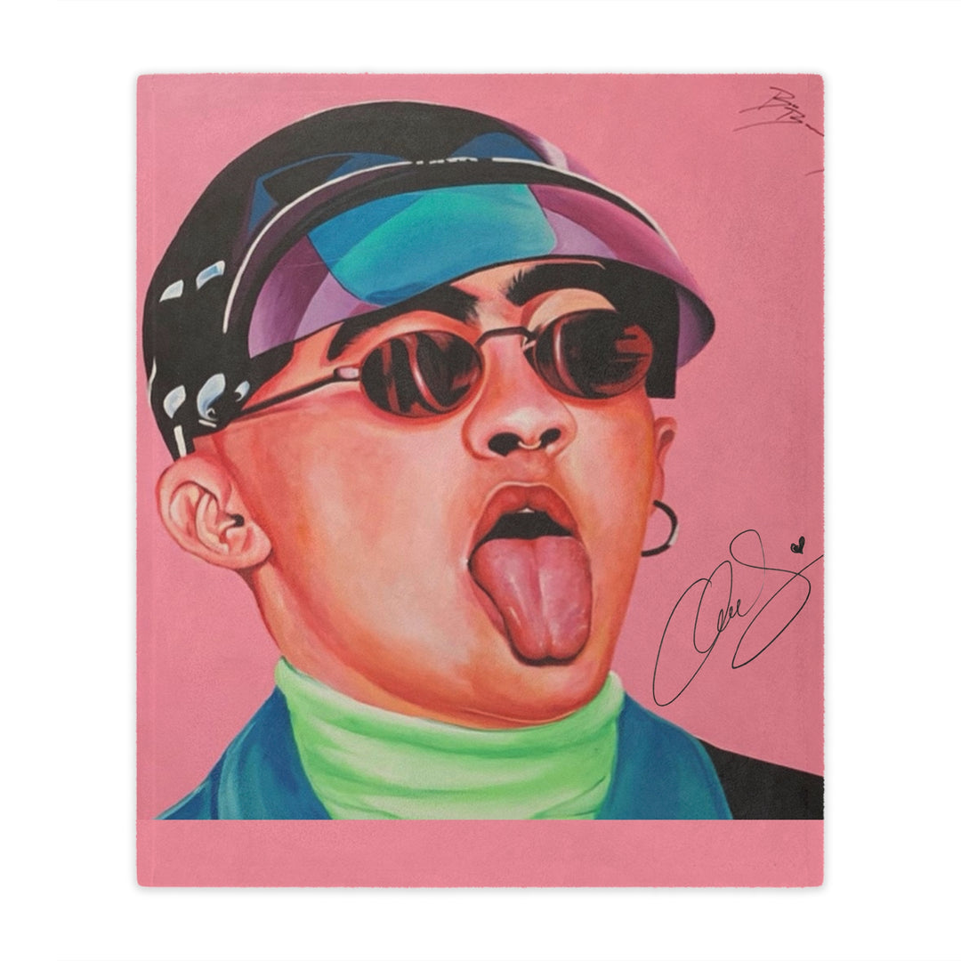 Signature Portrait - Minky Blanket (Inspired by Bad*Bunny)