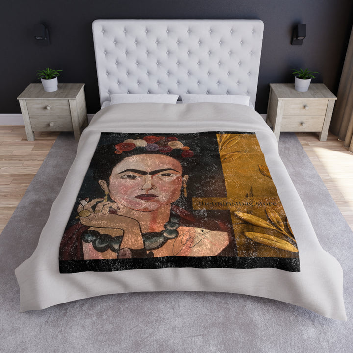 Frida by Aura – Eternal Marigold Crushed Velvet Blanket product image from The Tourist Bag