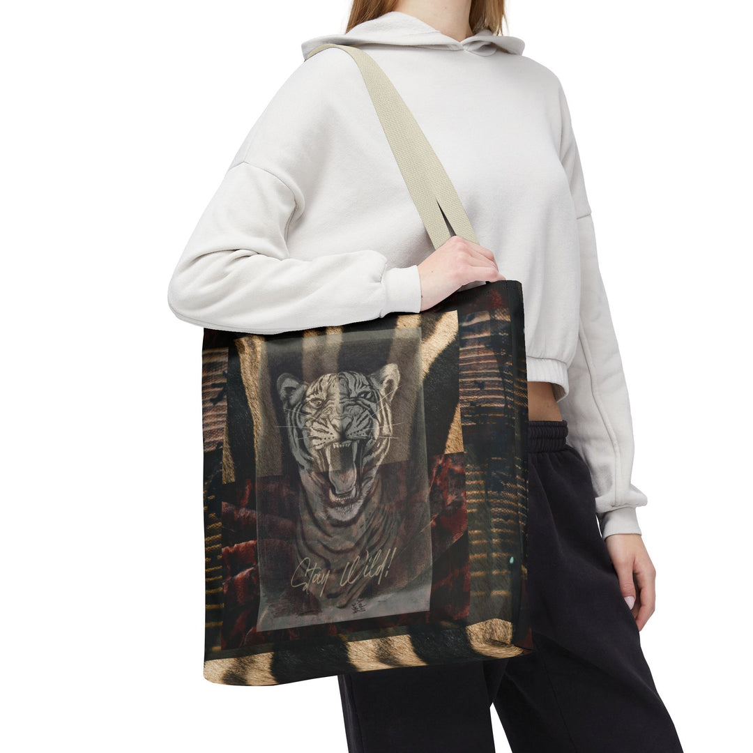 Velvet Wild Tiger Tote Bag – Stay Wild Carryall (18 x 18)