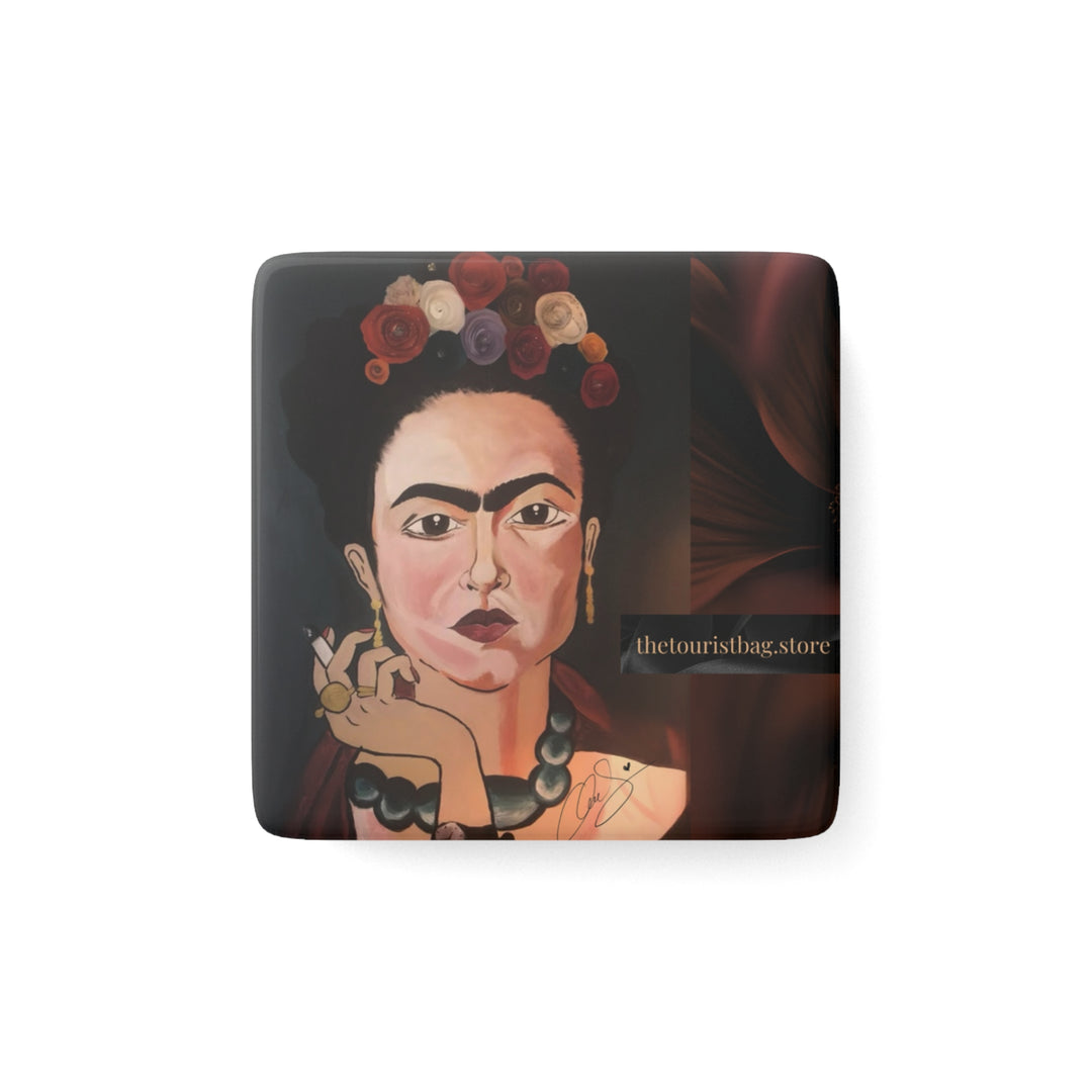 Frida by Aura – Midnight Muse  Porcelain Magnet – 2” Square Art Deco Style product image from The Tourist Bag