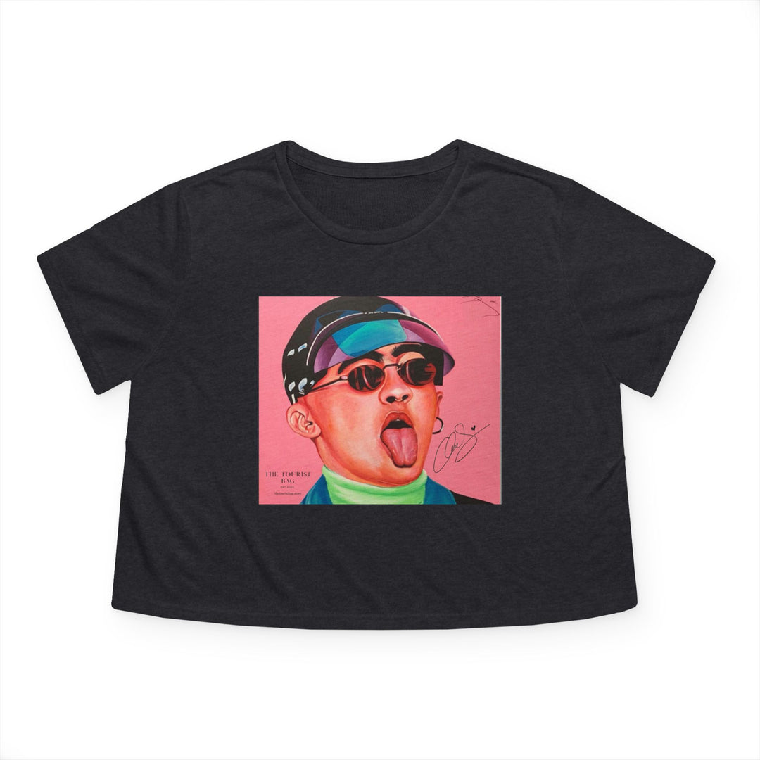 Signature Portrait Women's Flowy Cropped Tee (Inspired by BadBunny)