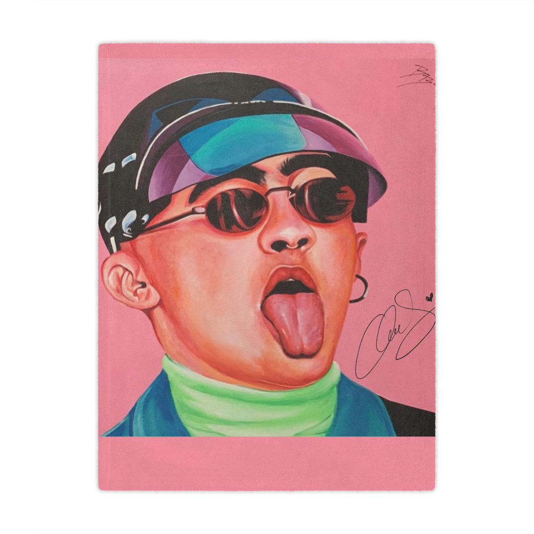 Signature Portrait - Minky Blanket (Inspired by Bad*Bunny)