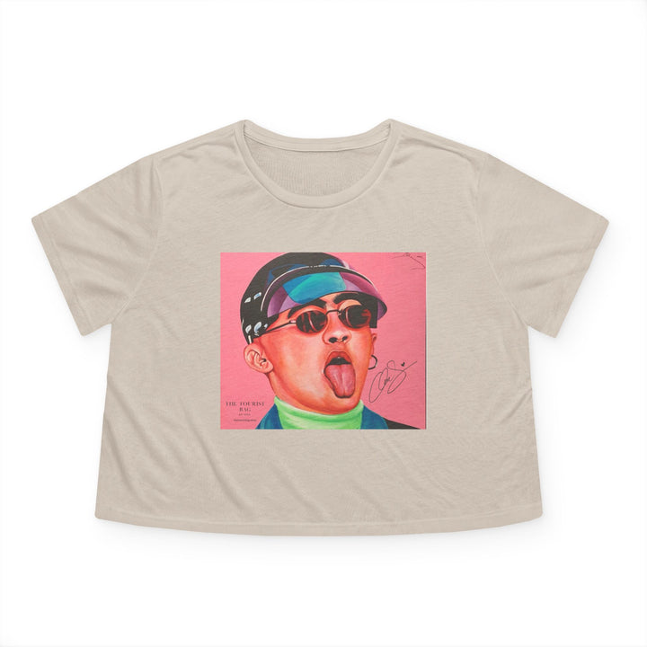 Signature Portrait Women's Flowy Cropped Tee (Inspired by BadBunny)