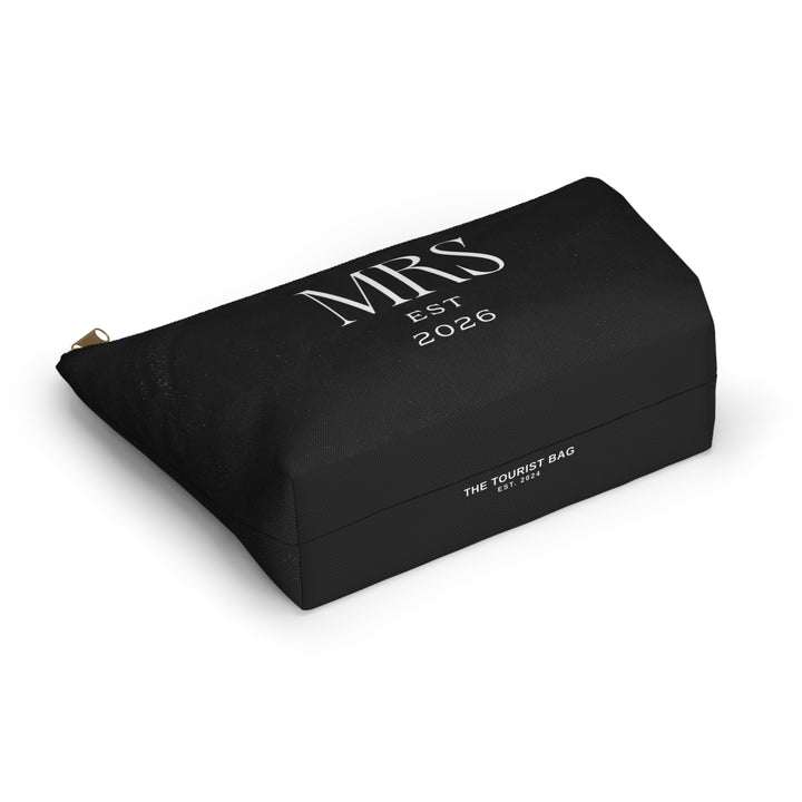 Midnight Union Bridal Pouch  —  Mrs Est 2026 Travel Makeup Bag & Accessory Pouch w T-bottom