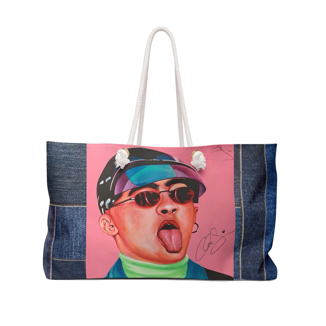 Signature Portrait - Jean Patch Weekender Bag (Inspired by BadBunny) product image from The Tourist Bag