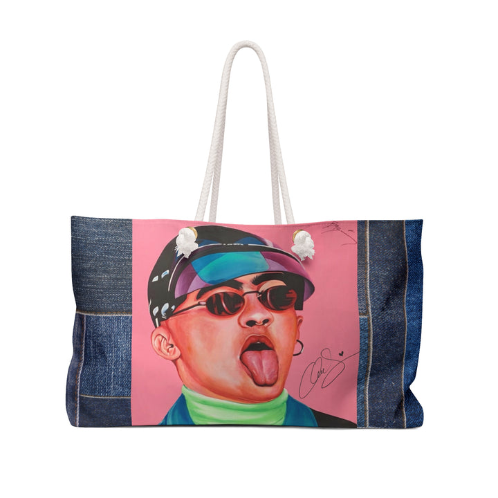 Signature Portrait - Jean Patch Weekender Bag (Inspired by BadBunny) product image from The Tourist Bag