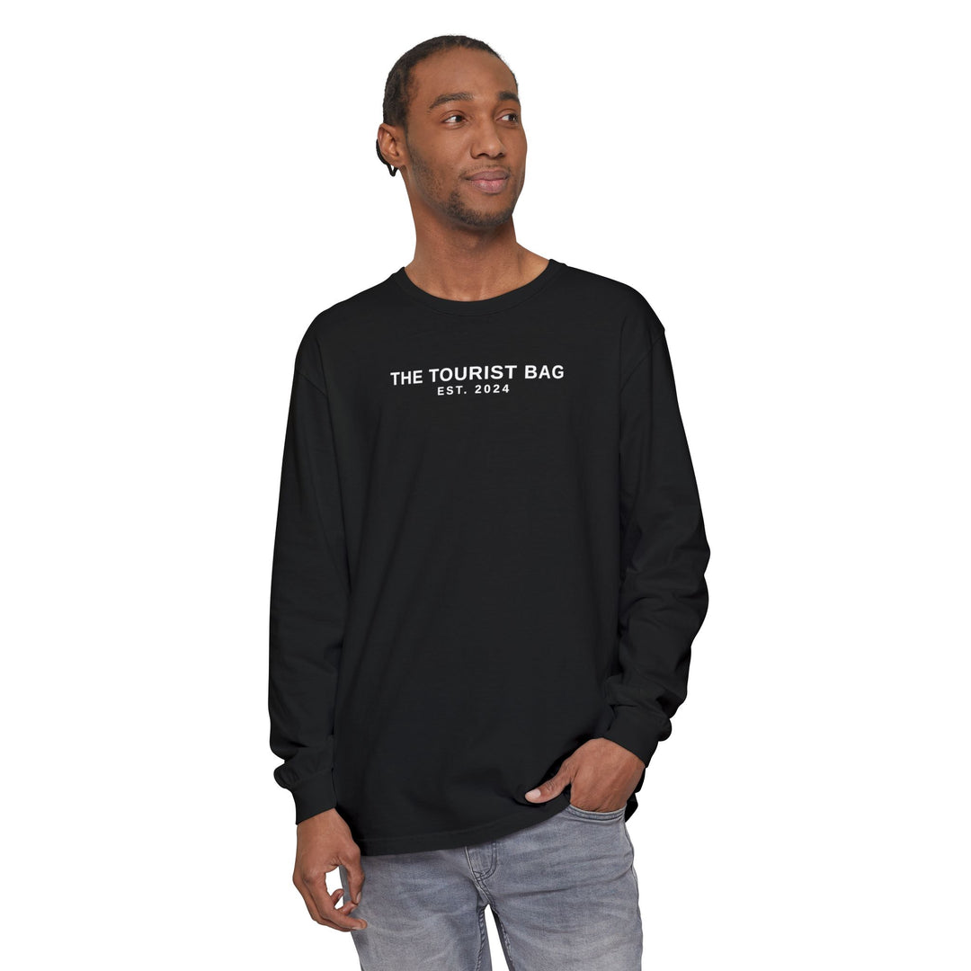 Road Trip Tales – Classic Storybook Edition — Unisex Garment-dyed Long Sleeve T-Shirt (Black)