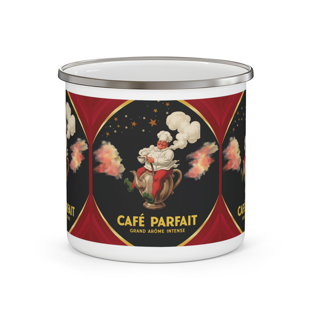 Café Parfait Royale Enamel Camping Mug | Vintage French Café Coffee Cup