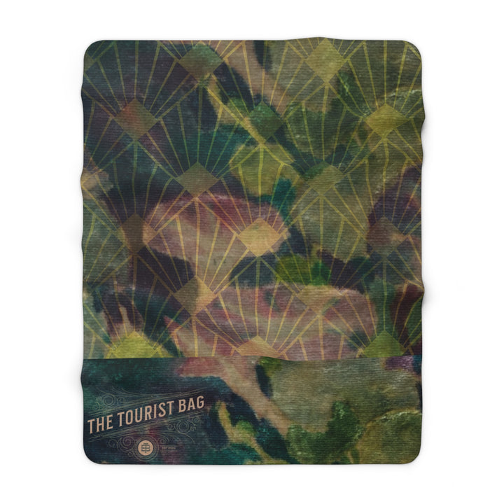 Verdant Harvest Sherpa Fleece Blanket | Vineyard-Inspired Cozy Throw (60x80)