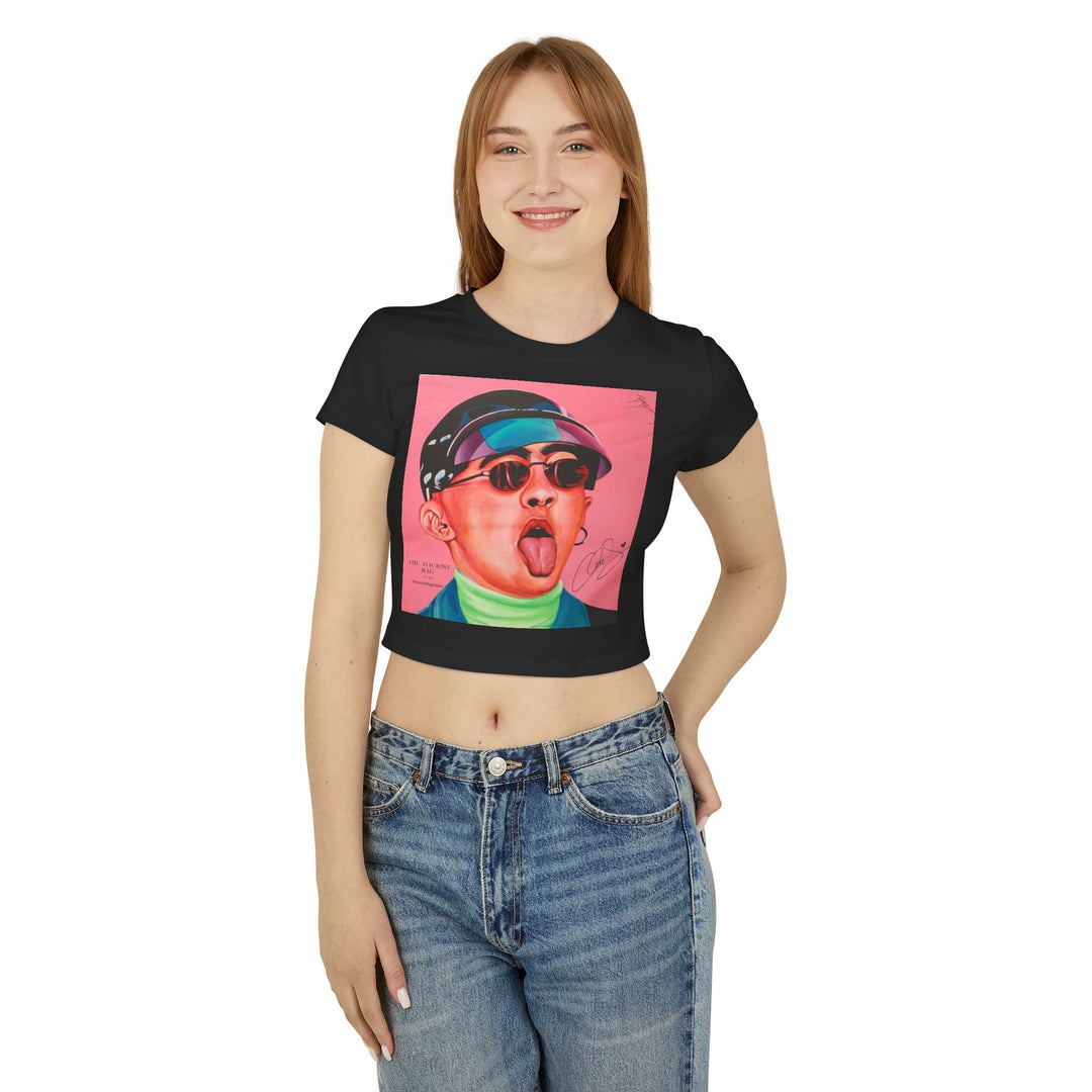 Signature Portrait Women's Baby Tee (Inspired by BadBunny)