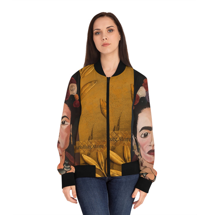 Frida by Aura – Eternal Marigold Women’s Bomber Jacket product image from The Tourist Bag