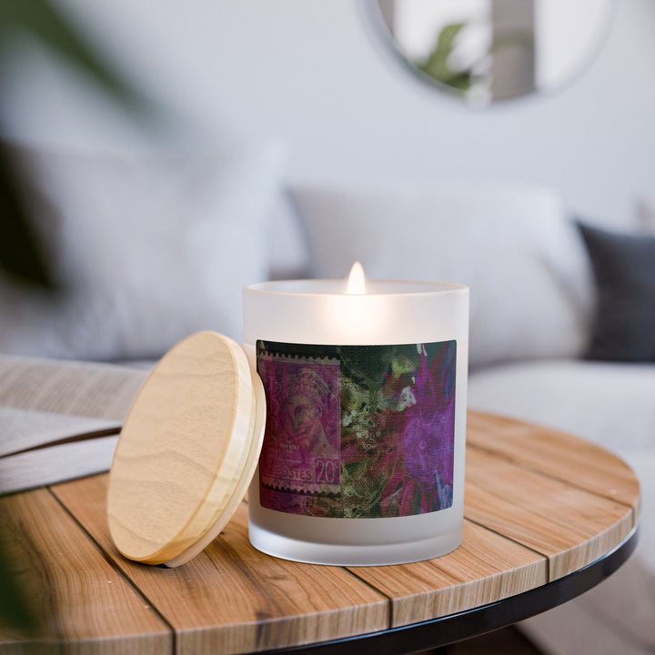 Stamped Syrah – Frosted Glass Candle 11oz (Lavender)