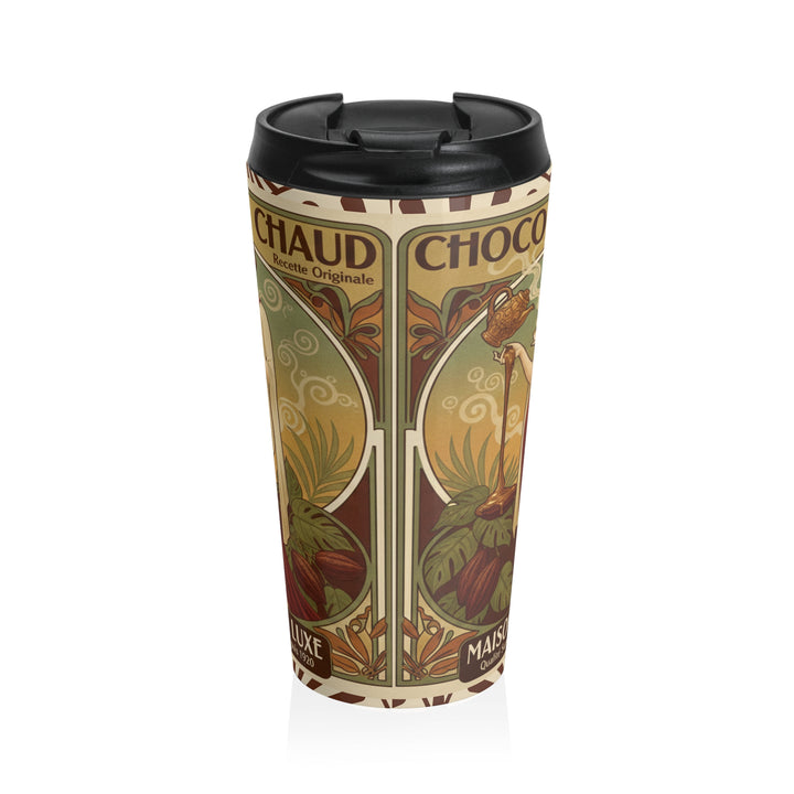 Chocolat Chaud Élégance Travel Mug | Vintage French Hot Chocolate Art Cup