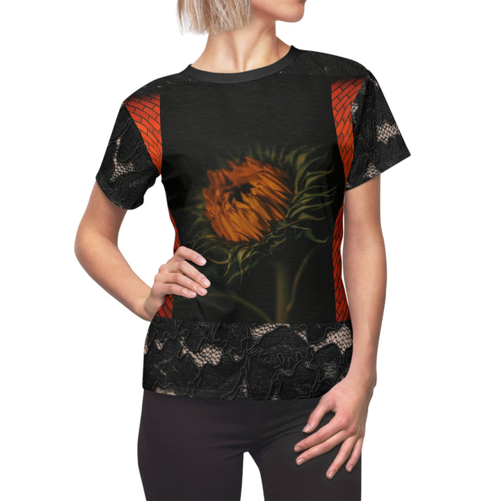 Sunlit Wild Sunflower Women’s Cut & Sew Tee – Nature Adventure Art
