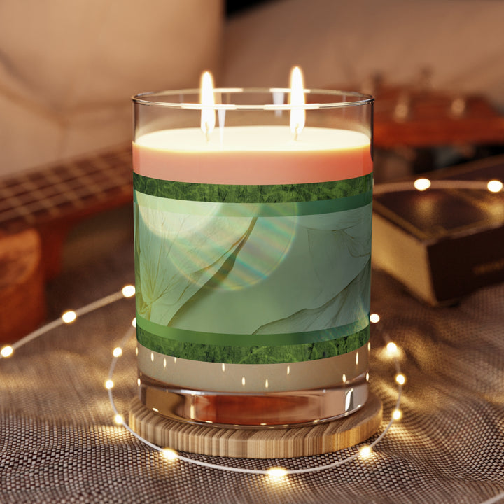 Emerald Embrace,The White Tea & Fig Scented Candle (Full Glass, 11oz)