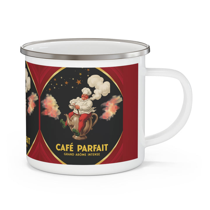 Café Parfait Royale Enamel Camping Mug | Vintage French Café Coffee Cup