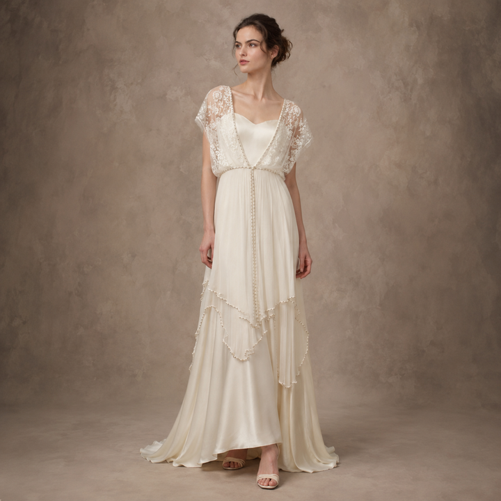 Willow Reverie Ivory Satin Garden Bridal Gown