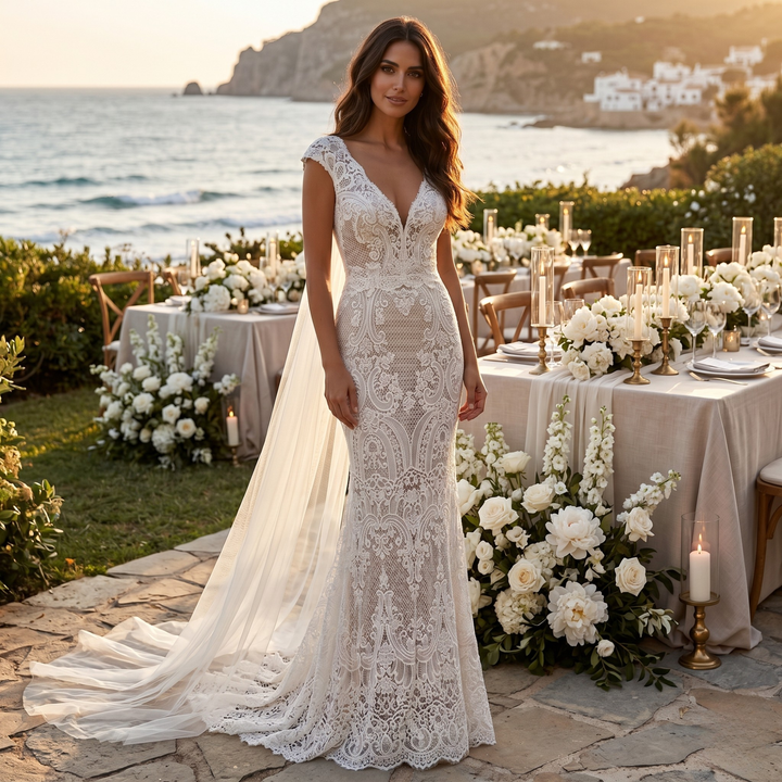 Pearl Union Tidewater Lace Mermaid Bridal Gown