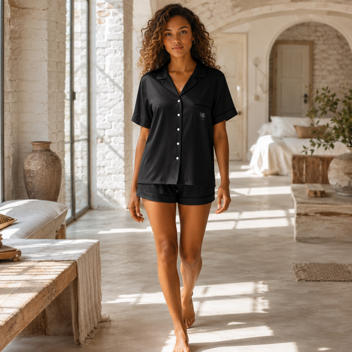 Midnight Union - Mrs. est. 2026, Silky Pajama Shorts Set